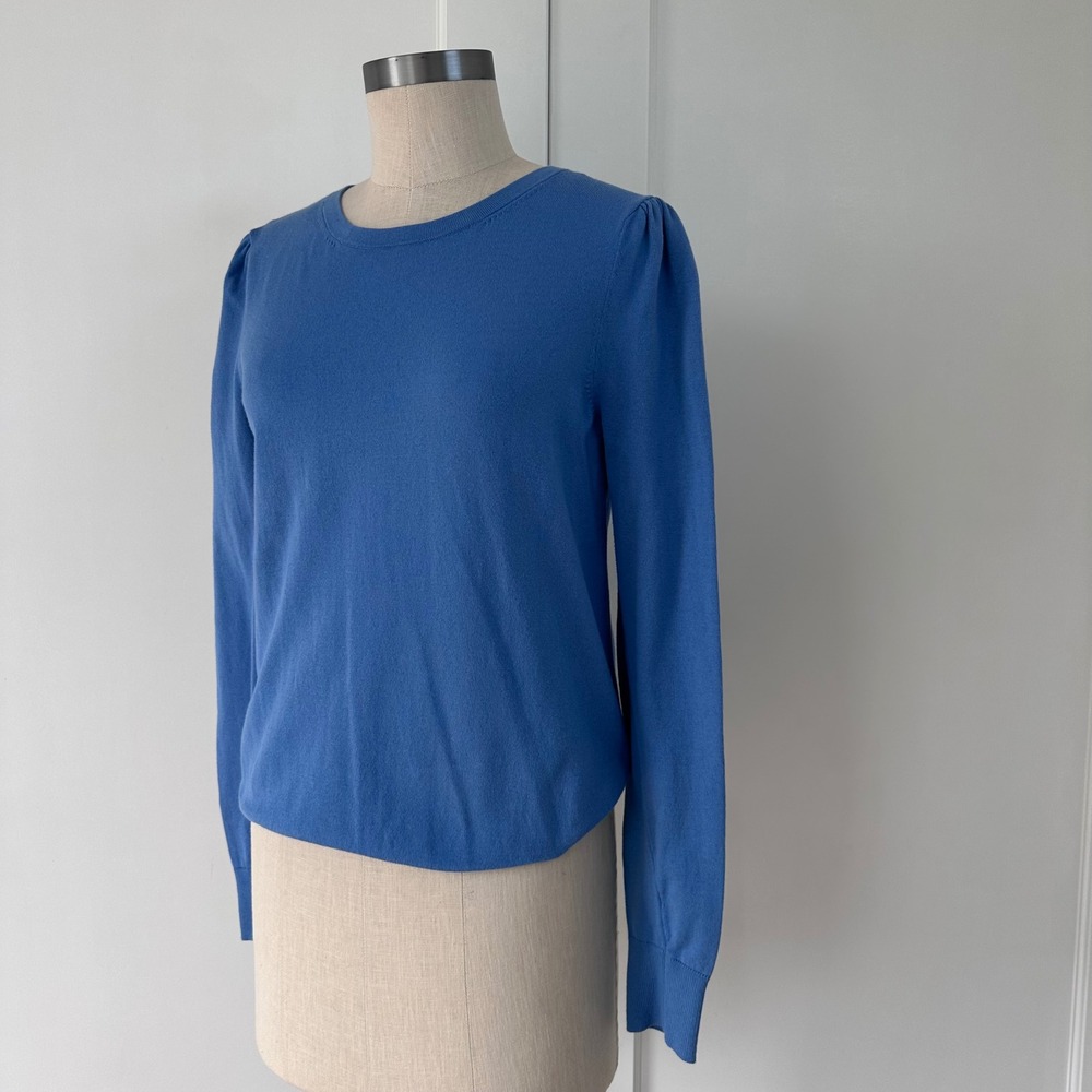 Boden Blue Puff Shoulder Crew Neck Cotton Blend Sweater K0477 Womens Small - Picture 9 of 9